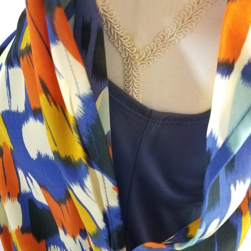 AB Studio Geometric Flutter Dress with Pockets 6 - Picture 13 of 14